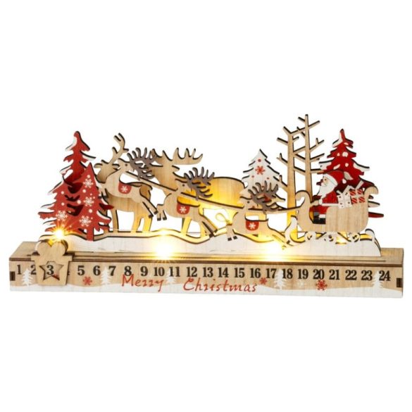 MagicHome Vianočná LED dekorácia – Santa na saniach, 8 LED, 35 × 6 × 16 cm 8092347