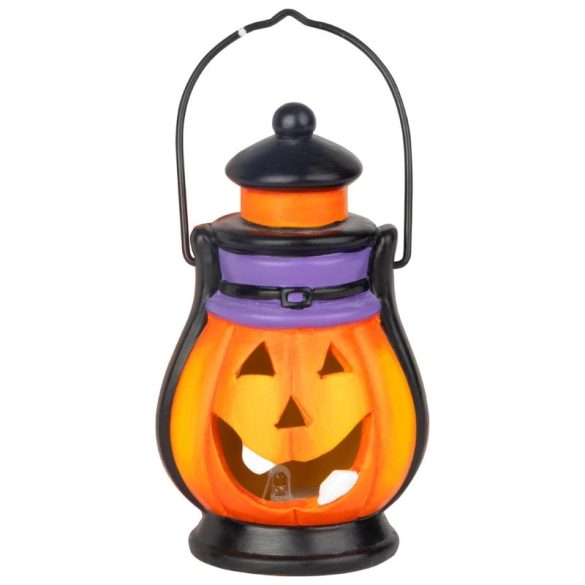 MagicHome Nature tekvicová lucerna – halloweenská dekorácia – svietiaca, terakota – 7 × 7,3 × 13 cm 8092408