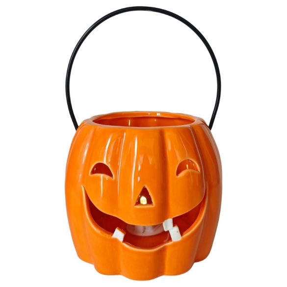Svietiaca porcelánová dekorácia v tvare tekvice MagicHome – 12,3 × 12,1 × 10 cm 8092436