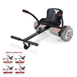   Sedadlo pre gokart s nastaviteľným rámom na montáž na hoverboard, čierne 81M115Q3X9