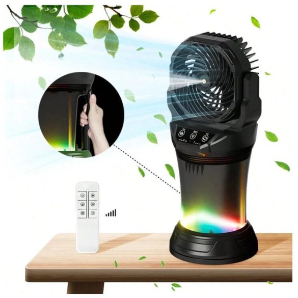 Ventilátor s diaľkovým ovládaním, zvlhčovačom a RGB osvetlením – 82755591