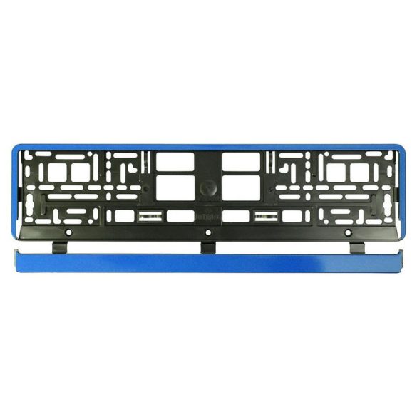 Držiak rámika na evidenčné číslo čierny základ s modrým pásikom 91569