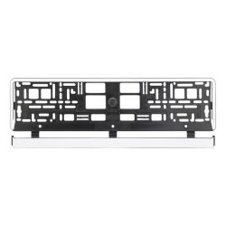   Držiak rámika na evidenčné číslo čierny základ s bielym pásikom 91570