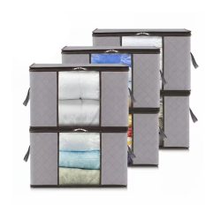   Sada 6 ks vreciek na uskladnenie oblečenia 120 l, šedá 96M225X9X6-120