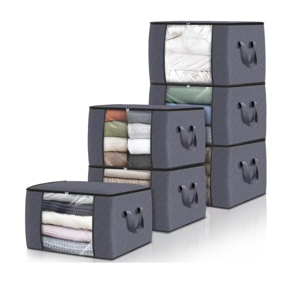 Sada 6 ks vreciek na oblečenie 60 l, šedá 96M225X9X6-60