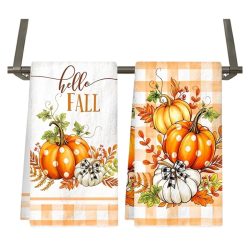   2 ks jesenných utierok „Hello Fall“ s motívom tekvice, 40 × 48 cm 9GMQ85KVWW