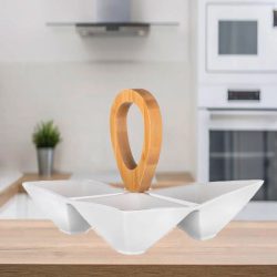   BRILLIANTE Bambusová porcelánová servírovacia misa, 20 x 20 cm, 3 kusy A60334561