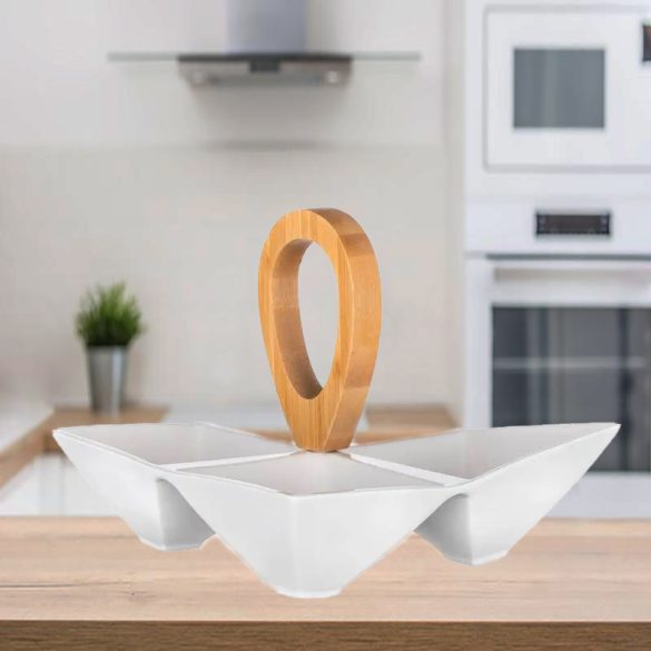 BRILLIANTE Bambusová porcelánová servírovacia misa, 20 x 20 cm, 3 kusy A60334561