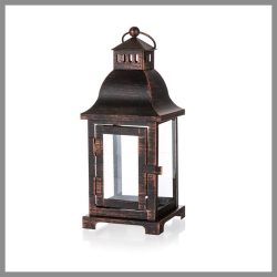   Kovová víchricová lampa so sklom HOME DECOR 10 x 10 x 24 cm A63915011