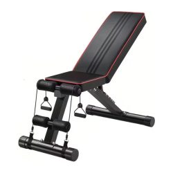   Univerzálna posilňovacia lavica nastaviteľná v 8 úrovniach skladacia s odporovými gumami AA8110095