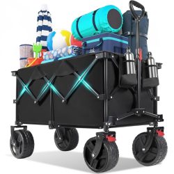   Skladací terénny vozík s vysokou nosnosťou 330 kg – Čierny AC1587142-F