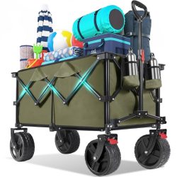   Extra pevný terénny skladací vozík s nosnosťou 330 kg – Zelený AC1587142-Z