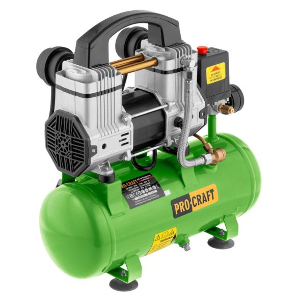 Bezolejový dvojvalcový kompresor ProCraft, 1100 W, 6 l, 8 bar AC7