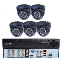  Bezpečnostný kamerový systém ZEXI s 5 kamerami 5 MP AHD DOME – úložný priestor 1 TB AHD-DOM5CH-5MP