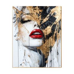   Moderný abstraktný zlatý portrét na plátne 50 × 70 cm AL5057524
