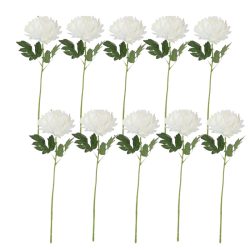   Sada 10 kusov realistických umelých kvetov biele AM683169-2