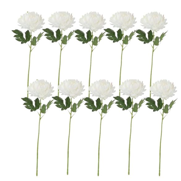 Sada 10 kusov realistických umelých kvetov biele AM683169-2