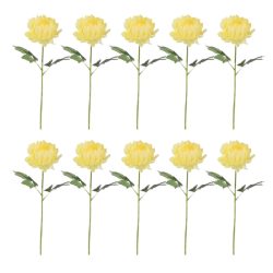   Sada 10 kusov realistických umelých kvetov žlté AM683169-3