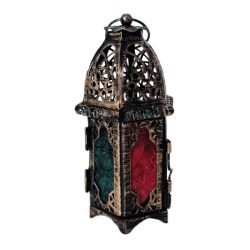   Vintage liatinový svietnik s vitrážovým sklom AP5514288-2