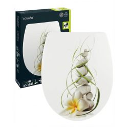   Toaletné sedadlo AquaSu s zenovými kameňmi a kvetinovým vzorom, biele ASU3