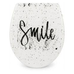Toaletné sedadlo AquaSu s nápisom Smile, biele ASU4