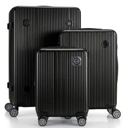 Aurea Premium tvrdá ABS sada 3 ks kufrov čierna AURF