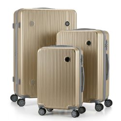   Aurea Premium Tvrdý ABS 3-dielny kufrový set pieskovej farby AURH