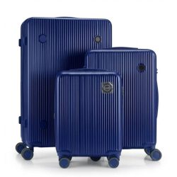 Aurea Premium Tvrdý ABS 3-dielna sada kufrov modrá AURK