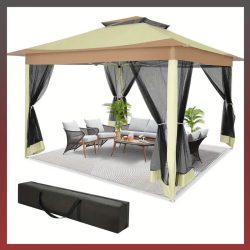   TOOLUCK 3,6 x 3,6 m skládací stan, khaki zelená AX1367135-KZ