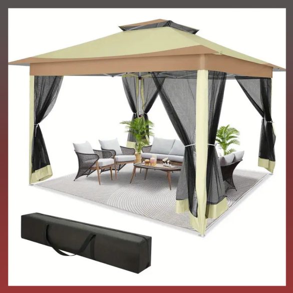 TOOLUCK 3,6 x 3,6 m skládací stan, khaki zelená AX1367135-KZ