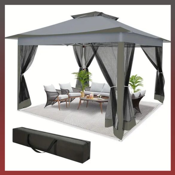 TOOLUCK 3,6 x 3,6 m rozkladací stan, tmavošedý AX1367135-SSZ