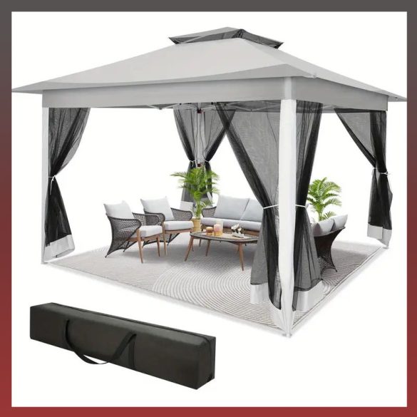 TOOLUCK 3,6 x 3,6 m rozkladací stan, svetlošedý AX1367135-VSZ