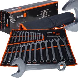   Sada čiernych hviezdicových kľúčov, 25 kusov, do 32 mm - 16000