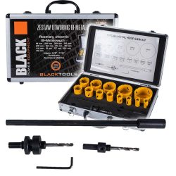   ČIERNA SADA BI-KOVOVÝCH KRUHOVÝCH PÍLOVÝCH LÍSTOV HSS PRE KOV A DREVO 17 KS - 21002