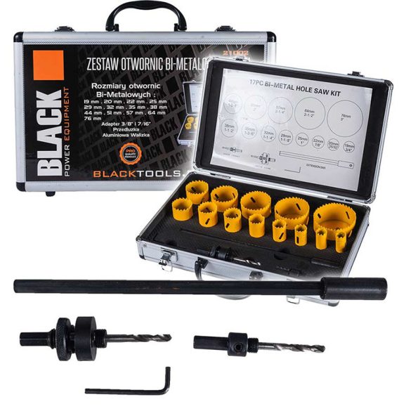 ČIERNA SADA BI-KOVOVÝCH KRUHOVÝCH PÍLOVÝCH LÍSTOV HSS PRE KOV A DREVO 17 KS - 21002