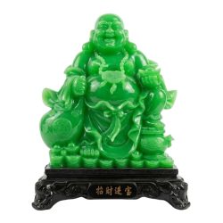   Dekoratívna socha smiešneho Budhu v zelenom prevedení BDH2