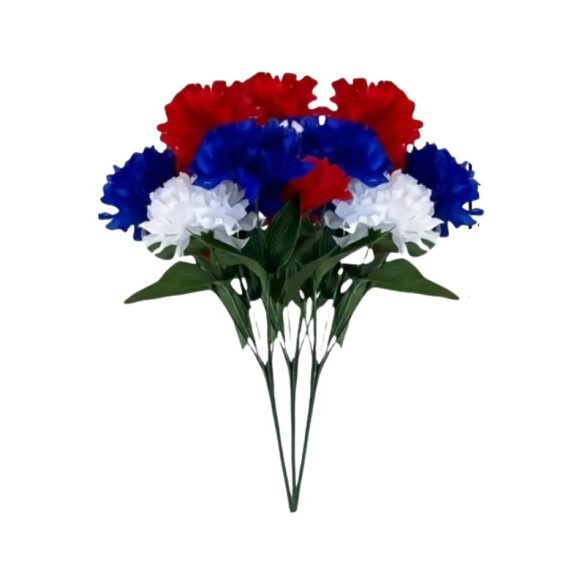 Kytica 21 kusov červené modré a biele kvety BK1025064