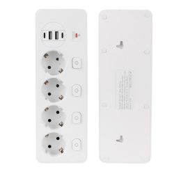   Sieťový rozbočovač EU zásuvka USB-C 20W predlžovací USB 3.1A rýchlonabíjacia prepäťová ochrana BKL-504EU
