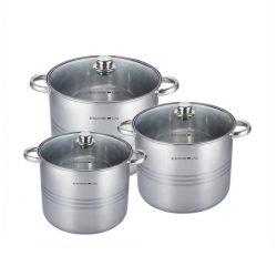   Sada nerezových hrncov Berghome Line (6 ks) – 3-vrstvová základňa, veľký objem BL-1473