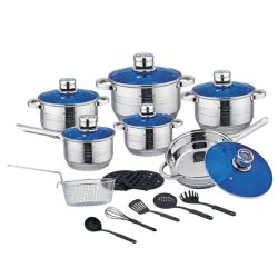   Berghome Line exkluzív 20-dielna sada riadu z nehrdzavejúcej ocele – modro-strieborná BL-1820