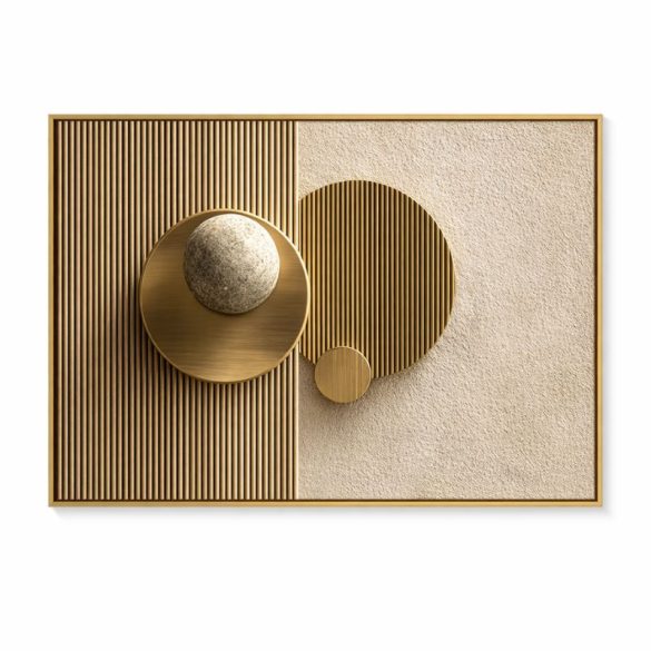 Moderný abstraktný plátenný obraz so zlatým kruhovým vzorom 60x120cm BL10012711