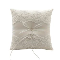  Elegantný čipkovaný svadobný vankúšik na prstienky – 20x20 cm BL91433