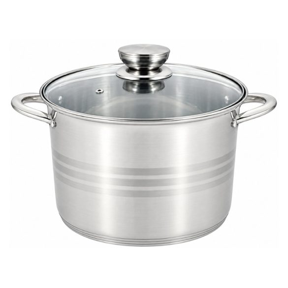 Hrniec z nehrdzavejúcej ocele Bachmayer Home so skleneným vekom, 12,9 litra, 28 cm BM-154