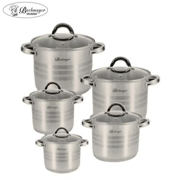 Súprava hrncov Bachmayer BM-345 10 dielna nerezová vhodná na indukciu