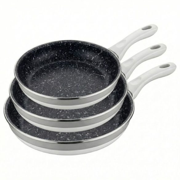 Bachmayer Home 3-dielna Sada Panvíc s Mramorovým Povrchom (Ø20/24/28 cm) BM-77037