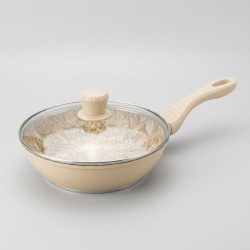   Bachmayer Home Granite Line hlboká panvica s pokrievkou 24 cm, biela BM-7750-24