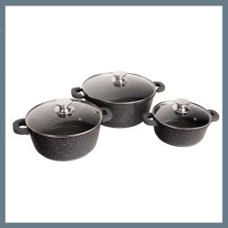   Bachmayer 3-dielna súprava nôh s čiernym vzorovaným mramorovým povrchom BM-7874