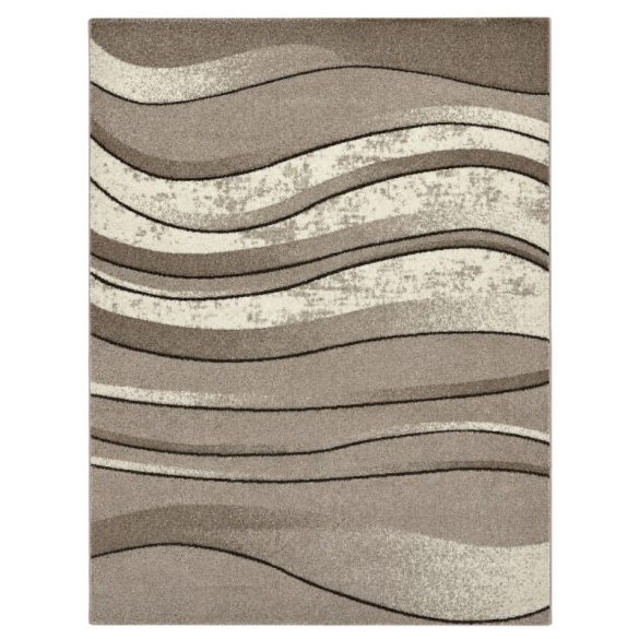 Moderný koberec s vlnovým vzorom v béžovo-hnedej farbe, 120 x 170 cm, BPC-5