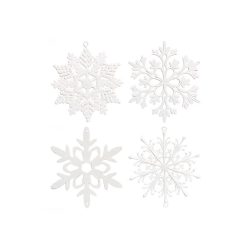 40-dielna sada bielych vianočných ozdôb – 10 cm BSN59