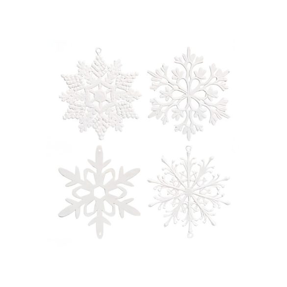 40-dielna sada bielych vianočných ozdôb – 10 cm BSN59